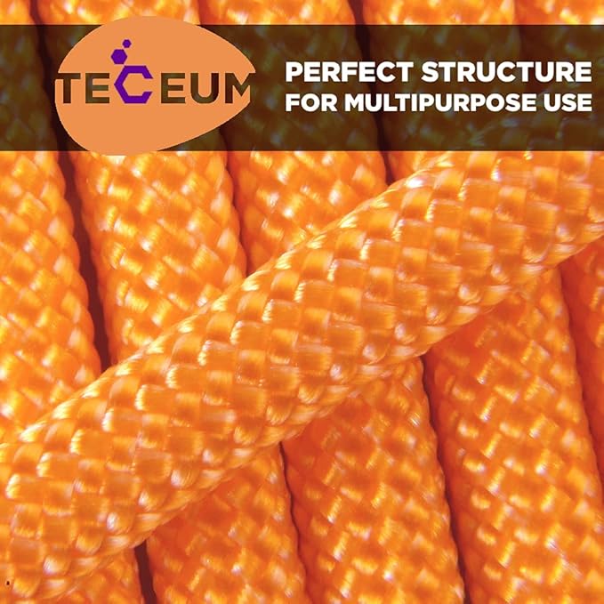 TECEUM 5/32" Paracord Rope 1000 – 1000ft / 200ft / 100ft / 50ft – Tactical Parachute Cord 4mm – 45+ Colors – Nylon String for Survival & Camping Gear – Stripe Cord for Survival – Utility Rope