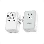 Universal Travel Adapter 20W, TESSAN Ultra Slim International Power Adapter with 2 USB-C 1 USB-A, Travel Plug Adaptor Worldwide for US to European UK Spain Italy England New Zealand (Type C G A I)