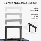 LEVEL8 Trunk Luggages, 28 Inch Luggage with Spinner Wheels, Luminous Textured Checked Large Hard Shell Lightweight with Tsa Lock, Navy