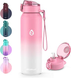 32oz Water Bottle with Removable Straw and Spout Lid Two Ways to Drink, 18/10 Stainless Steel Insulated Water Bottle, BPA-Free, Leak Proof, Double wall, for Sports, Gym