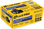 LUXPRO LP345V2 LED Headlamp - Bright 300 Lumen Head Lamp for Outdoors, Camping & Hiking - 6 Light Modes White, Green & Red Light - IPX4 Waterproof - Adjustable Headband - Batteries Included - 6 Pack