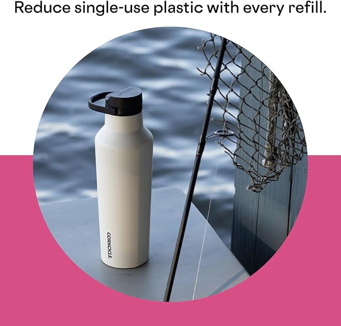 Corkcicle Sport Canteen Insulated Tumbler, Dragonfruit, 20 oz – Reusable Water Bottle Keeps Beverages Cold for 25 Hours & Hot 12 Hours – Cupholder Friendly Tumbler with Screw-On Cap