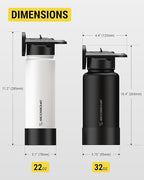 Scosche MFMS22 MagicMount Flask 22 oz Stainless Steel Water Bottle with MagSafe Phone Mount Stand, 12H Hot & 24H Cold Insulated Flask with Magnetic Phone Holder for Gym, Car,Travel, Sports 22oz White