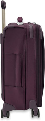 Briggs & Riley 21" Global Carry On Expandable Spinner - Luggage for International Travel, Suitcases with Wheels, Softside Rolling Bag for Men & Women, Self-Repairing Zipper - Baseline Collection, Plum