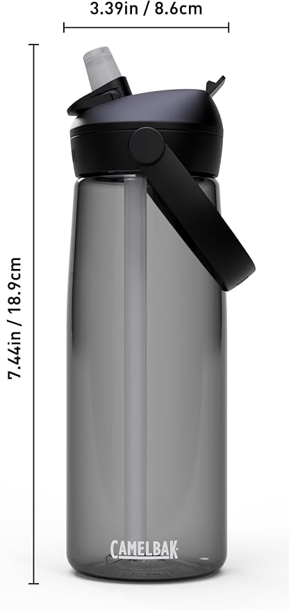 CamelBak Thrive Flip Straw Tritan Renew Water Bottle Charcoal, 25oz