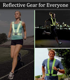 Running Reflective Vest Gear 3 Pack, Adjustable Safety Vest High Visible Reflective Belt Straps Night Walking Vest