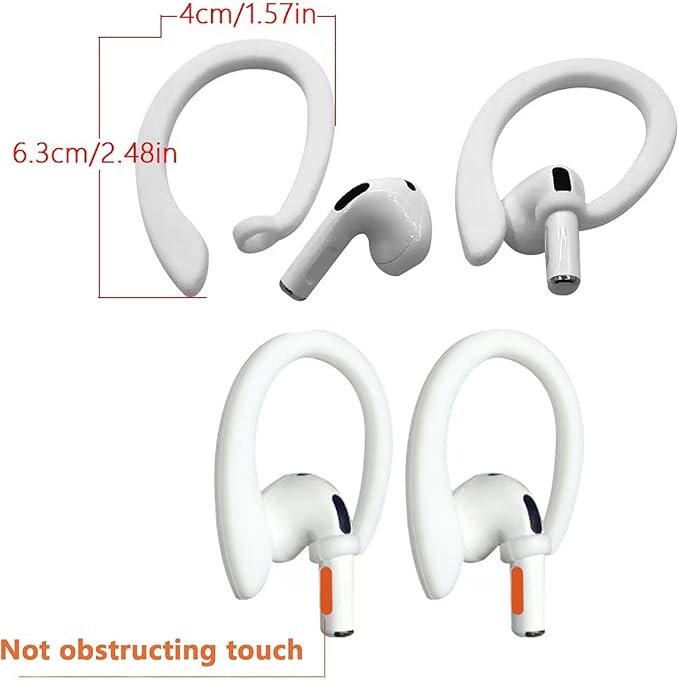 Magnetic Anti-Lost Straps Compatible with AirPods 1st to 4th Generation and AirPods Pro 1st to 4th Generation, with 2 Additional Pairs of Ear Hooks (Black Purple)