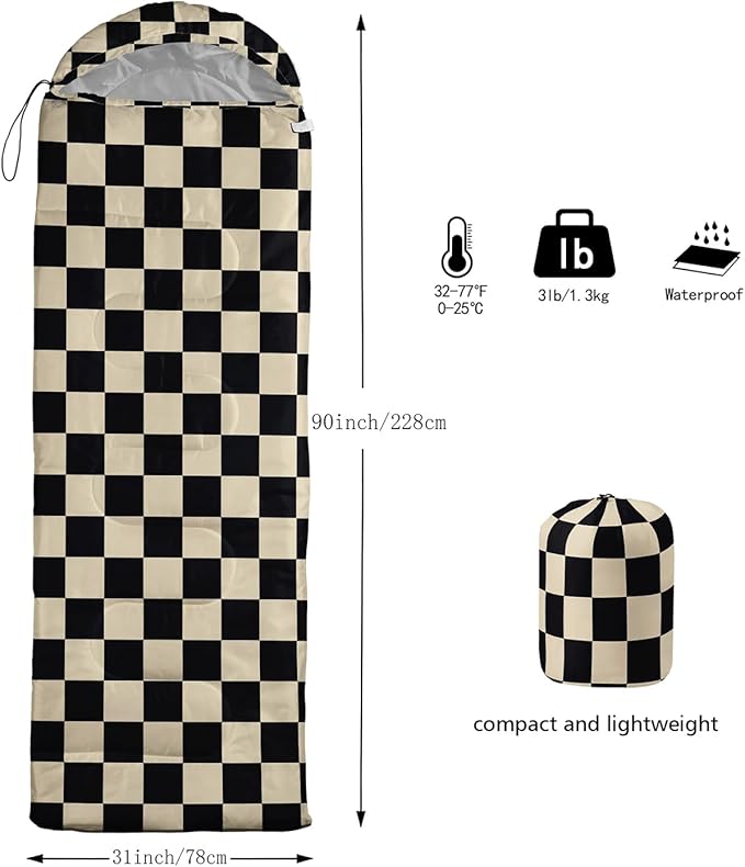 Sleeping Bags for Adults and Kids Backpacking Camping Sleeping Bags for Girls and Boys Lightweight Waterproof Cold/Warm Sleeping Bag for All Season