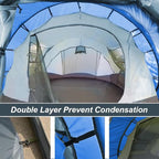 6 Person Easy Pop Up Tents for Camping - AYAMAYA Double Layer Waterproof Instant Tent with Vestibule & Porch, Large Size Family Tent Automatic Setup for 4-6 People Camping Hiking (Poles Included)