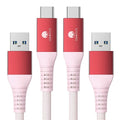 CONMDEX USB C Data Cable [3ft, 2-Pack] 10Gbps USB 3.1 Gen 2 USB to USB C Data Transfer Braided Cord, Android Auto CarPlay Type C Charging Cable for iPhone 17 16 Pro Max Samsung Galaxy S25 S24, Red