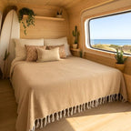 Open Road Goods Solid Color Mexican Yoga Blanket – Large Handwoven Throw for Yoga, Beach, Camping or Home – Soft and Durable Cotton Blend