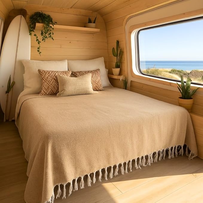 Open Road Goods Solid Color Mexican Yoga Blanket – Large Handwoven Throw for Yoga, Beach, Camping or Home – Soft and Durable Cotton Blend