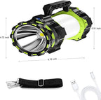 Big LED Searchlights Spotlight Lantern Flashlights, 22000LM 6 Modes Rechargeable Handheld Camping Hunting Lamp Portable Work Lights for Indoor Outdoor Emergency