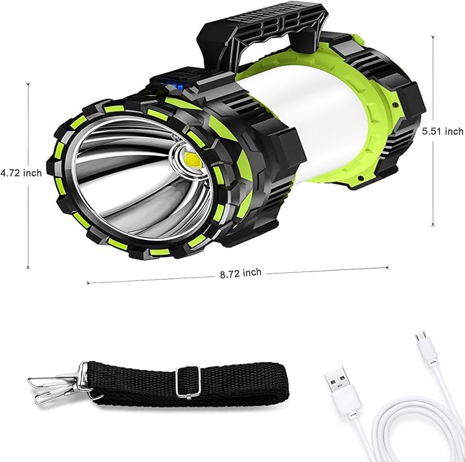 Big LED Searchlights Spotlight Lantern Flashlights, 22000LM 6 Modes Rechargeable Handheld Camping Hunting Lamp Portable Work Lights for Indoor Outdoor Emergency