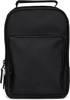 RAINS Book Daypack - Black Laptop Backpack for Men and Women, Waterproof Black Minimalist Commuter Bag with 15” Laptop Room, Front Zip Pocket - 2 Year Warranty