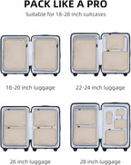 6 Set Compression Packing Cubes, Suitcase Storage Bags for Clothes and Travel Essentials (Classic Khaki)