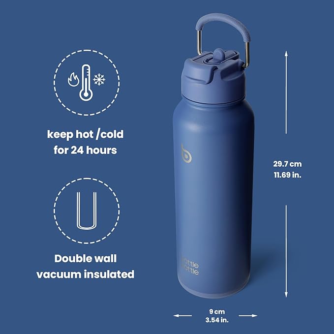 BOTTLE BOTTLE 40 oz sports water bottle stainless steel insulated water bottle with straw and pills holder
