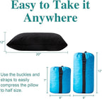 Small Shredded Gel Memory Foam Pillow，Adjustable for Contoured Support -Portable Ideal for Backpacking, Camping, Travel, Car, Airplane,Office Nap