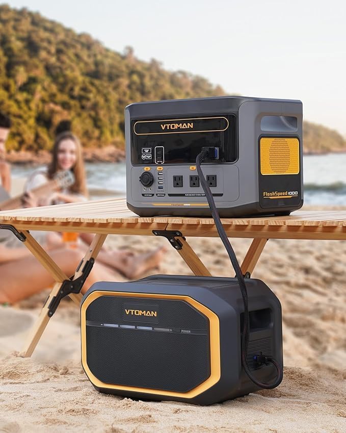 VTOMAN FlashSpeed 1500 Portable Power Station with Extra Battery - 3096Wh/1500W(3000W Peak) Solar Generator with LiFePO4 Battery, 100W USB-C, 60 Min Fast Charging 0-80% for Camping, Backup, RV