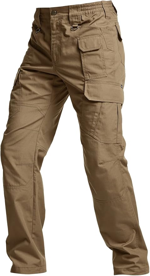 CQR Men's Tactical Pants, Water Resistant Ripstop Cargo Pants, Lightweight EDC Work Hiking Pants, Outdoor Apparel
