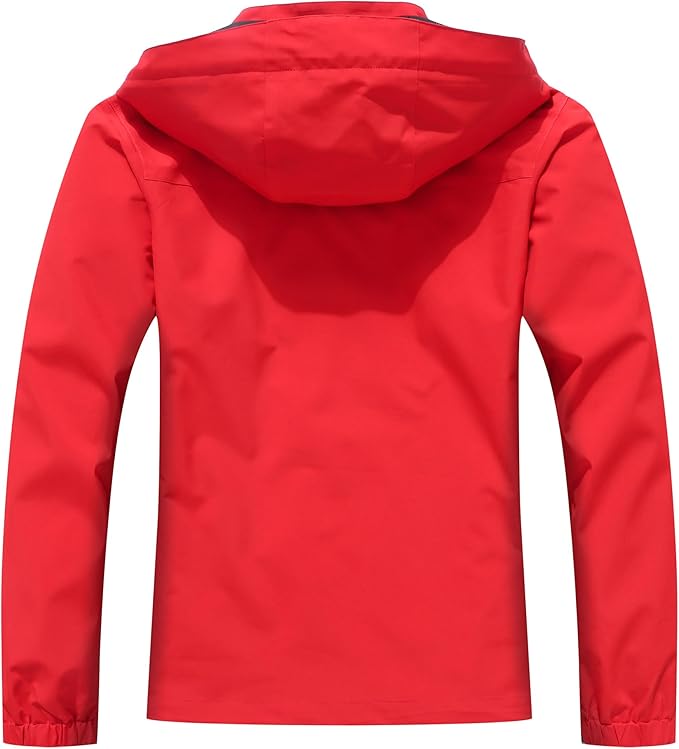 MOERDENG Women's Waterproof Rain Jacket Lightweight Raincoat Hooded Hiking Jacket Softshell Windbreaker