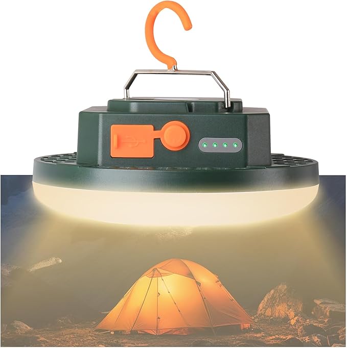 Camping Lantern 10500mAh Rechargeable Battery, 32W Ultra Bright LED Hanging Light with 3 Modes, Waterproof Portable Tent Lighting for Outdoor Emergency & Hiking