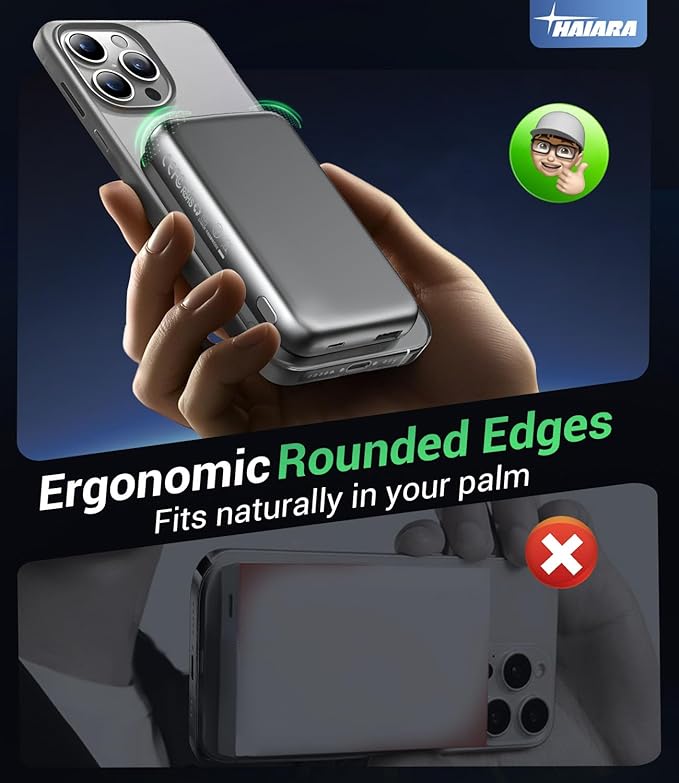 for Magsafe Battery Pack, 10000mAh Magnetic Portable Charger with USB-C 20W Fast Charging, Slim & Lightweight Wireless Power Bank for iPhone Air/17/16/15/14/13 Series, for Travel Cruise Essentials