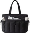 LOVEVOOK Puffer Bag for Women, Ultra-Lightweight Work Tote with Organized Compartments, 15.6/17.3“, Travel Carry-on & Gym Bag