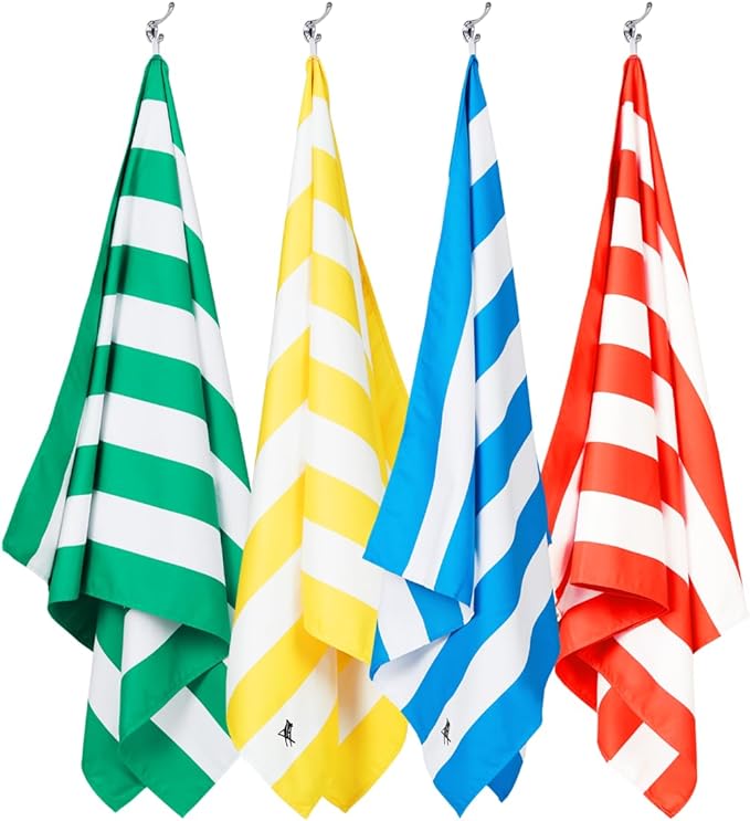 Dock & Bay Beach Towel - Quick Dry, Sand Free - Compact, Lightweight - 100% Recycled - Includes Bag - Cabana - Set A (4), Extra Large (200x90cm, 78x35)