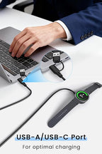 2 in 1 USB C/A Charger Compatible with Samsung Galaxy Watch 8/8 Classic /7/6/6 Classic/5 Pro/5/4/3/FE/Ultra 2025/2024/Active 1/2 Magnetic Fast Charging Cable for Samaung Galaxy Watch