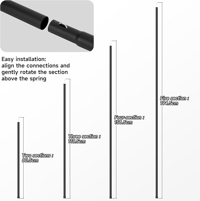 Tent Poles, SAN LIKE Aluminium Telescoping Adjustable Tarp Poles with Portable Bags, Heavy Duty Camping Tent Poles for Awnings Canopy Rain Fly Shelter Set of 2-(5 Sections with Adjustable Length)