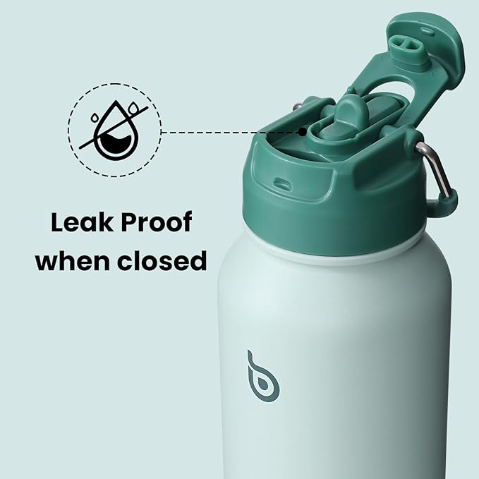 BOTTLE BOTTLE 32oz Insulated Water Bottle Stainless Steel Sport Water Bottle with Straw Dual-use Lid Design for Gym with Pill Box