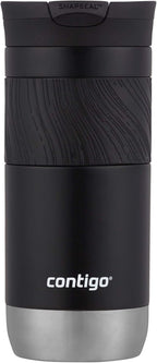 Contigo Byron Vacuum-Insulated Stainless Steel Travel Mug with Leak-Proof Lid Reusable Coffee Mug or Water Bottle BPA-Free 16oz Licorice Keeps Beverages Hot for 6 Hours or Cold for 12 Hours