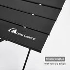 MOON LENCE Folding Outdoor Aluminum Camping Table Portable Ultralight Compact Backpacking Travel Table for Beach, Picnics, Hiking (Black, Large)