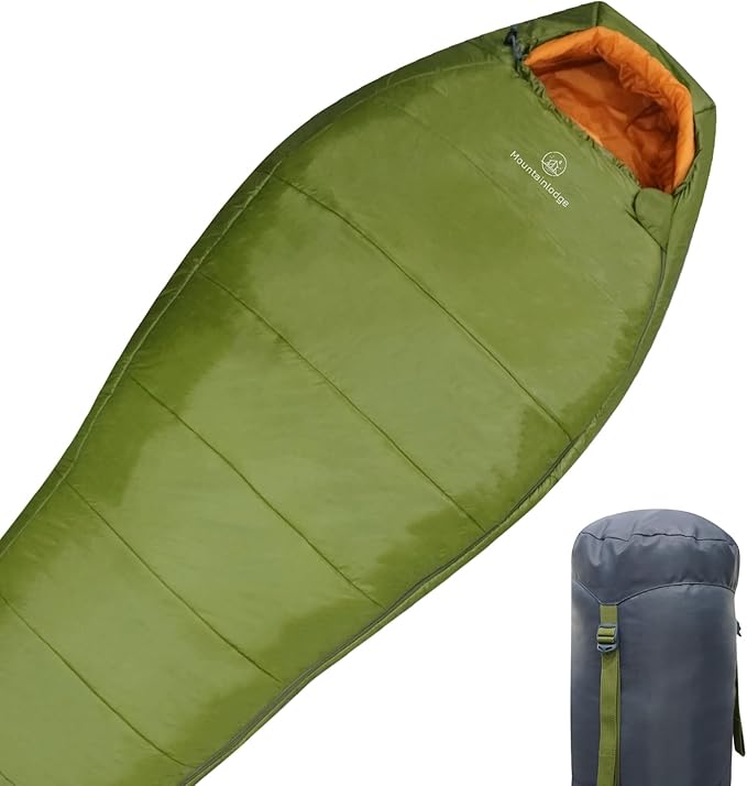 3-4 Seasons Shingle Sleeping Bag 15℉ with Inner Pocket for Adult,Perfect for Backpacking,Traveling and Hiking,Including Free Compression Stuff Sack.