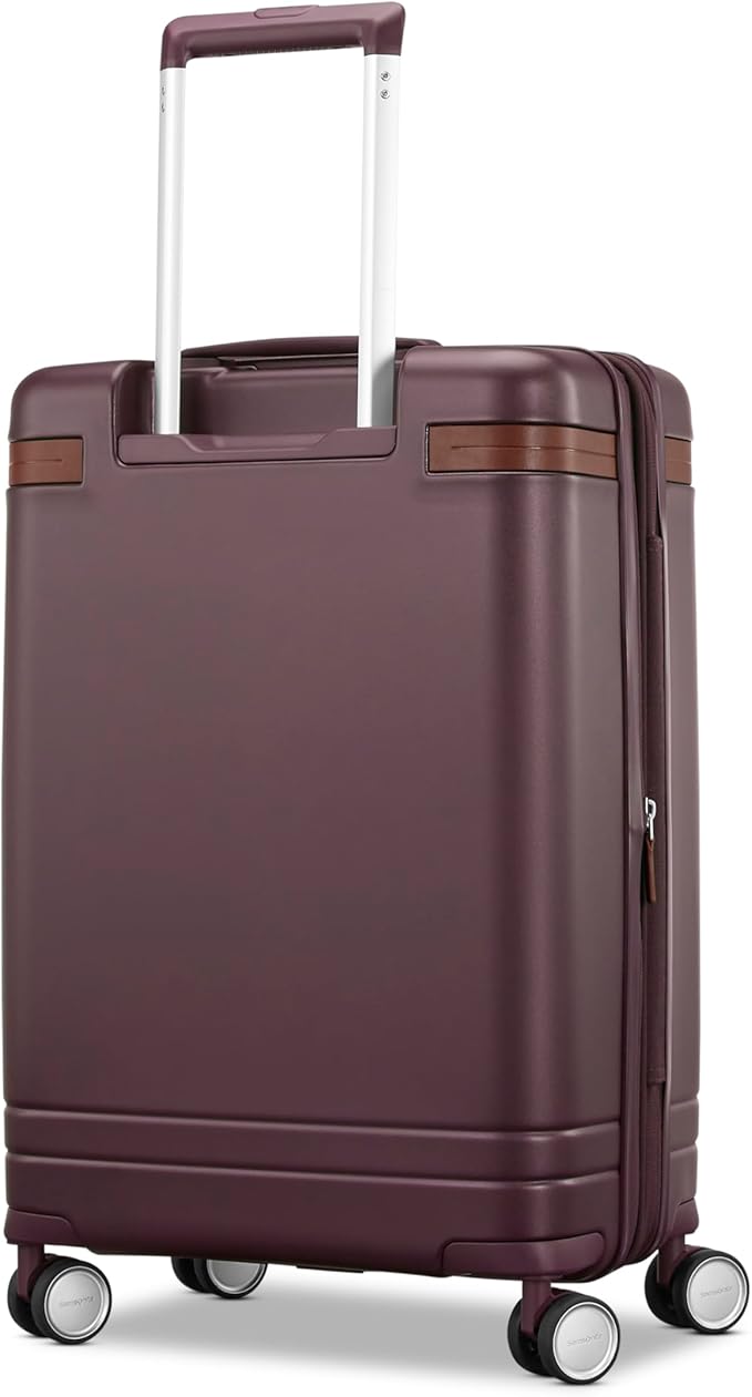 Virtuosa Hardside 21 Inch Carry On Luggage - Airline Approved with 360° Spinner Wheels, RightHeight™ Adjustable Handle - Zippered WetPak™ - TSA Lock - Expandable Light Polycarbonate Shell - Merlot