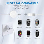 Watch Charger for Apple Watch Charger, Long 6.6FT iWatch Portable Wireless Fast Charging Cable Cord with USB Wall Charge Plug Adapter Block Compatible with Apple Watch Series 9/8/7/SE/6/5/4/3/2/1