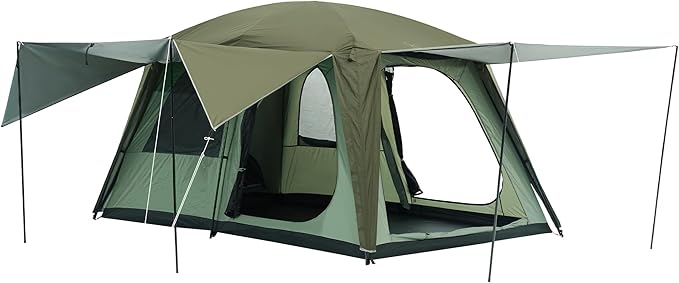 Vidalido 4-6 Person Camping Tent with 3 Door 2 Room Large Family Cabin Tents, Double Layer Waterproof Portable Glamping Tent, Big Tents for Outdoor Camping Hiking and Backpacking