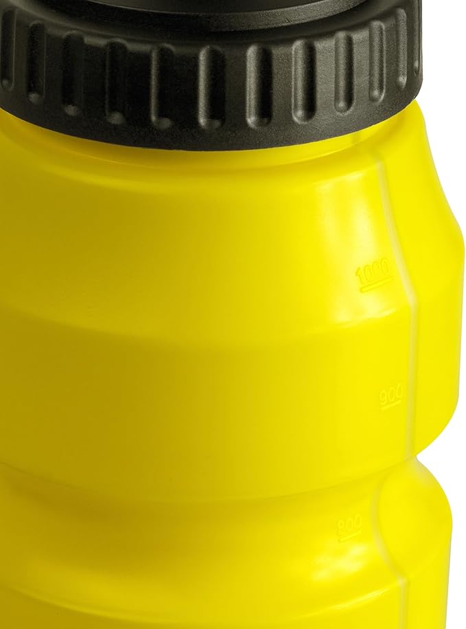 Cannon Sports 1 Liter Sports Water Bottle, BPA-Free, 34 Oz Capacity, Large Mouth, 2 lids (Straw and Squeeze), Great For Helmet Sports Such As Hockey, Lacrosse, Football, Boxing (6 Pack) (Yellow)