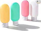 Travel Bottles for Toiletries: 4 Pack 2oz TSA Approved Travel Containers, BPA Free Leak-Proof Refillable Squeeze Bottles, Portable Travel Size Container for Shampoo Conditioner Lotion Body Wash