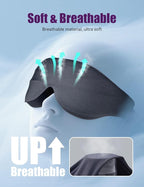 Sleep Eye Mask for Men Women, EVA BELLE Light Blocking Sleeping Mask for Side Sleeper, 3D Contoured Cup Night Blindfold, Lash Extensions 3D Sleeping Mask with Adjustable Strap for Travel, Night & Nap