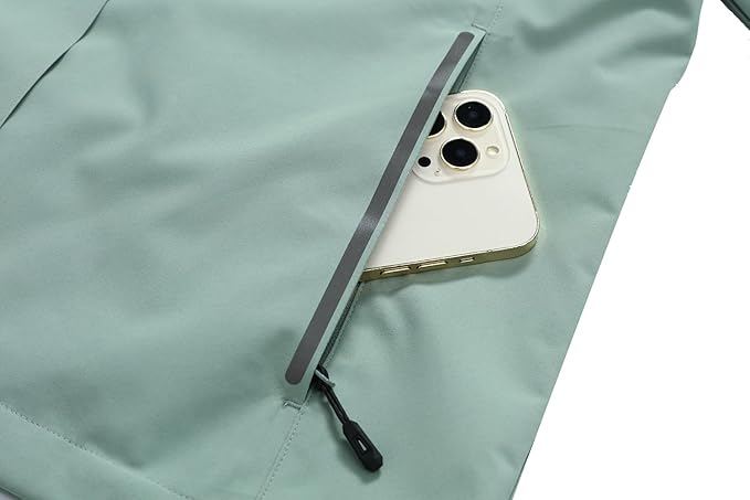 MOERDENG Women's Waterproof Rain Jacket Lightweight Raincoat Hooded Hiking Jacket Softshell Windbreaker