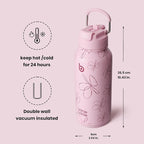 BOTTLE BOTTLE 32oz Insulated Water Bottle Stainless Steel Sport Water Bottle with Straw Dual-use Lid Design for Gym with Pill Box