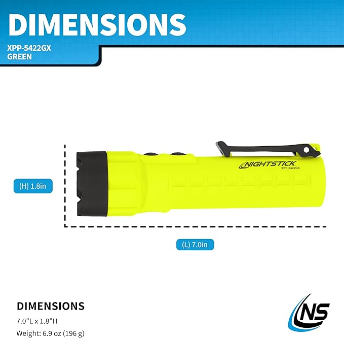 Nightstick XPP-5422GX Intrinsically Safe Dual-Light Flashlight, Green/Black