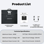 400 Watt Portable Solar Panel, 40V Foldable Solar Panel Charger with Kickstands, MC4 Output for Power Station/Solar Generator, High Efficiency IP65 Waterproof for Camping Hiking RV Blackout