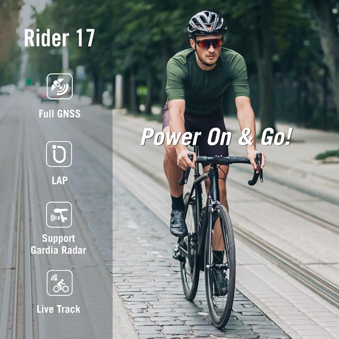 Bryton Rider 17 3.0 inch LCD Screen Wireless GPS Bike/Cycling Computer, Compatible with Bike Radar, 25hrs Long Battery Life, Bluetooth, Waterproof, Live Track