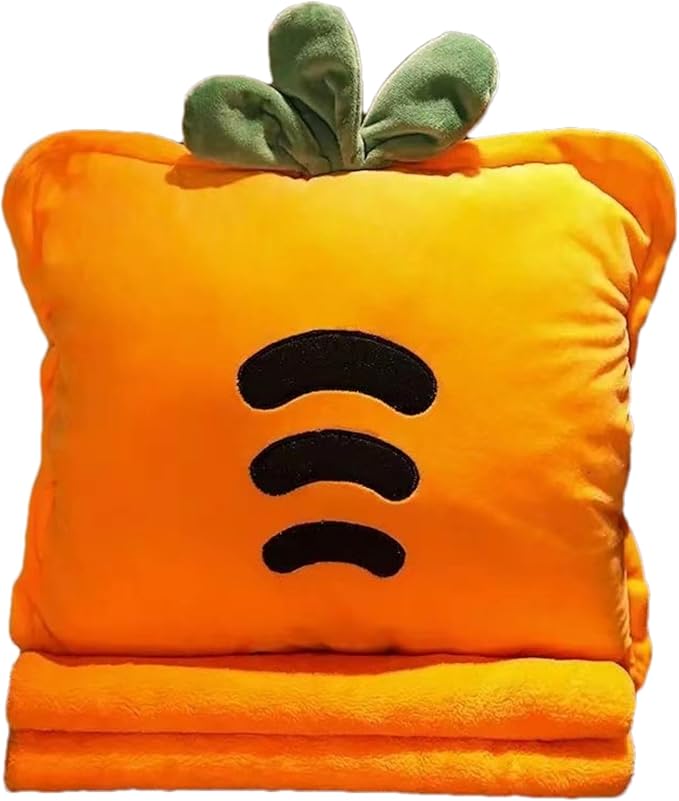 Fruit Throw Blanket and Pillow Set, Travel Blanket Compact Convenient Bed Throw Pillows with Airplane and Car Suitable for Office Nap Time (A, 67in x 39in)