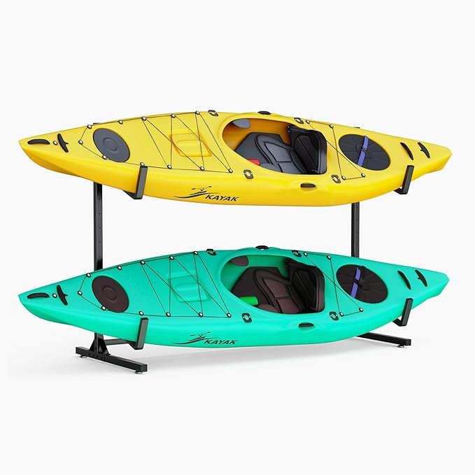 Kayak Rack for Outdoor Storage, Kayak Storage Rack, Adjustable Freestanding Kayak Rack Stand Holder for Paddleboard Surfboard for Indoor, Outdoor