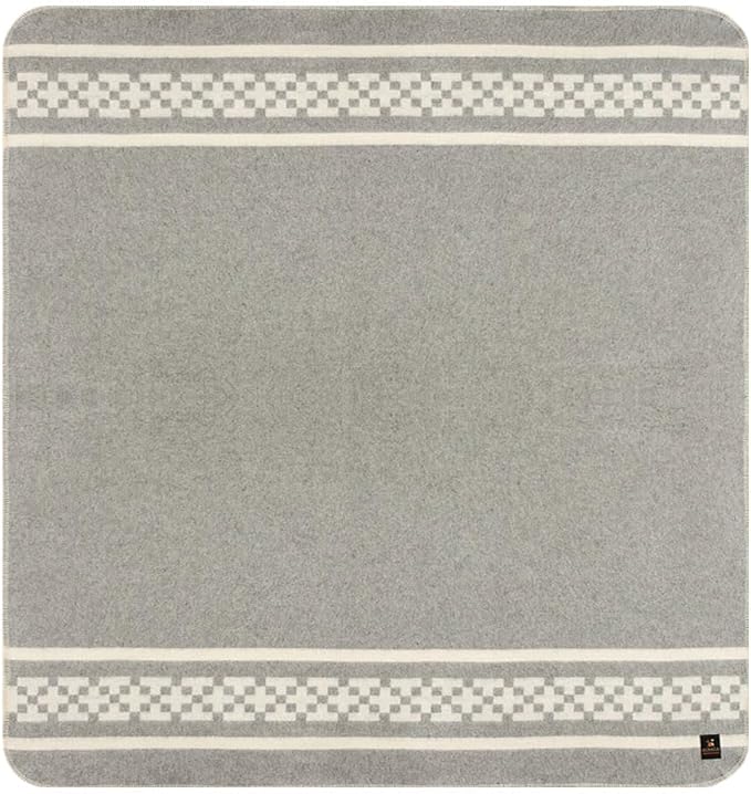 Inca Wall - Thick Alpaca Wool Blanket Heavyweight Camping Outdoors Indoors Soft Peru Queen Size Ethnic Design (Soft Gray/Ivory, Queen Size)