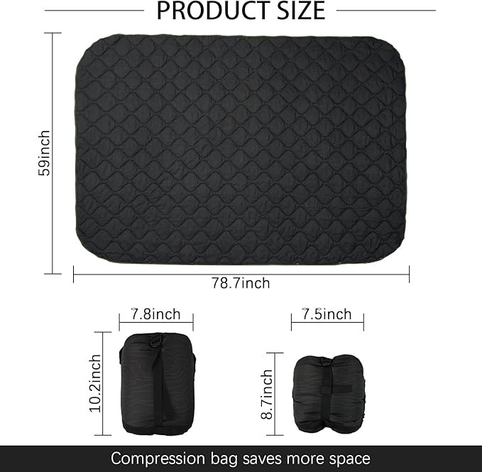 LOOGU Camo Blanket Waterproof Insulation Poncho Liner for Outdoor Camping, Hiking, Hunting, Survival, Backpacking, Picnicking